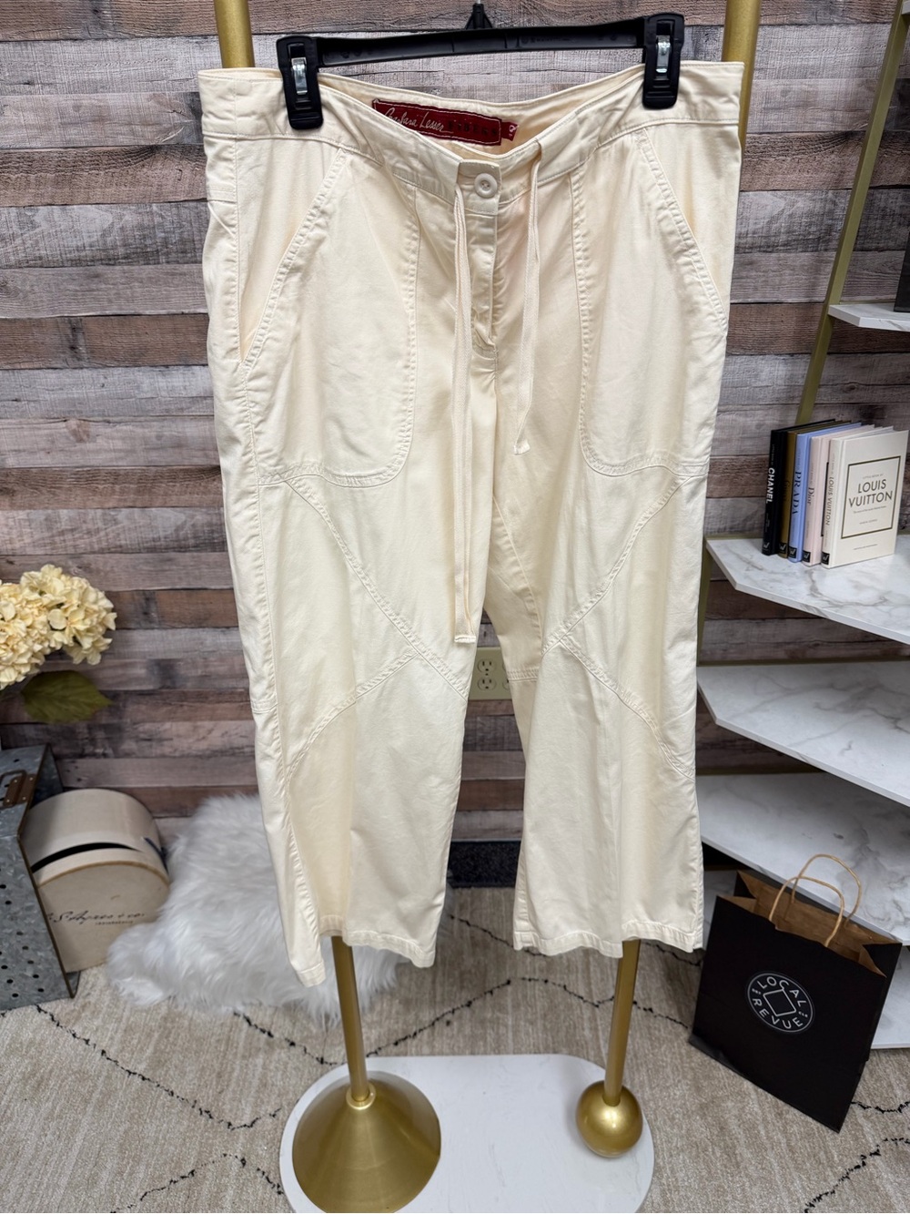 Barbara Lesser Fibers Cream Cargo Pants 10